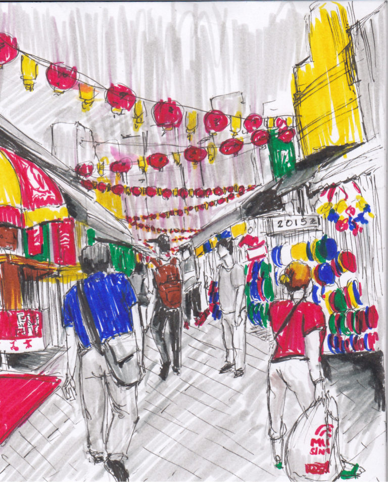 Singapore Street Sketch