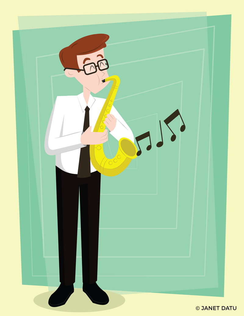 Man playing music with a saxophone